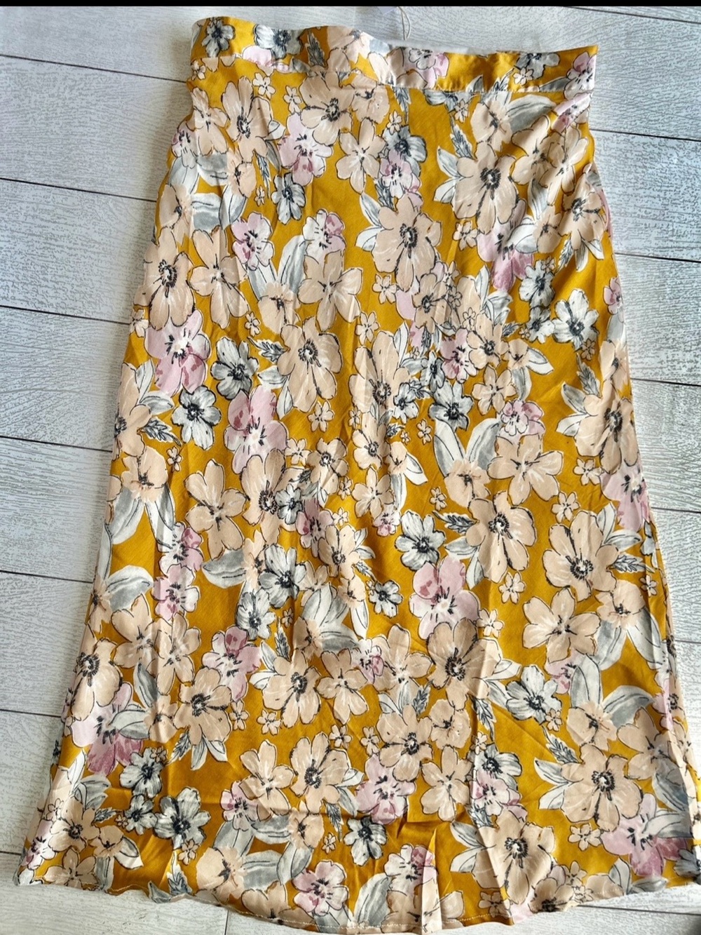 Flint And Moss Skirt L Satiny Midi Pull On Skirt With Elastic Waist NWT